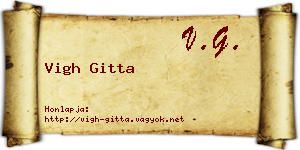 Vigh Gitta névjegykártya
